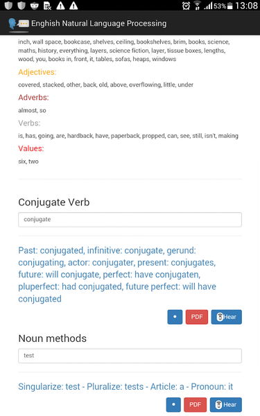 English Language Processing - Image screenshot of android app