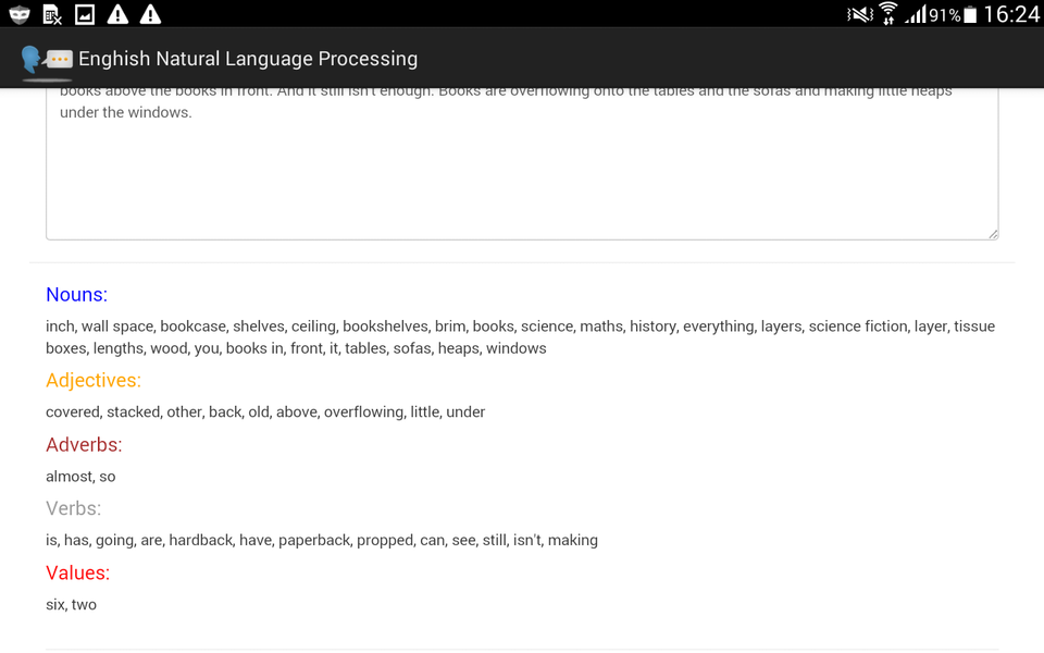English Language Processing - Image screenshot of android app