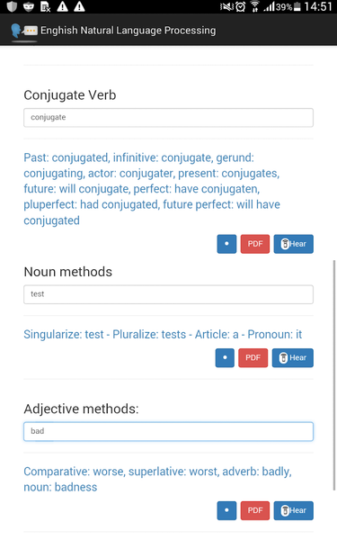 English Language Processing - Image screenshot of android app
