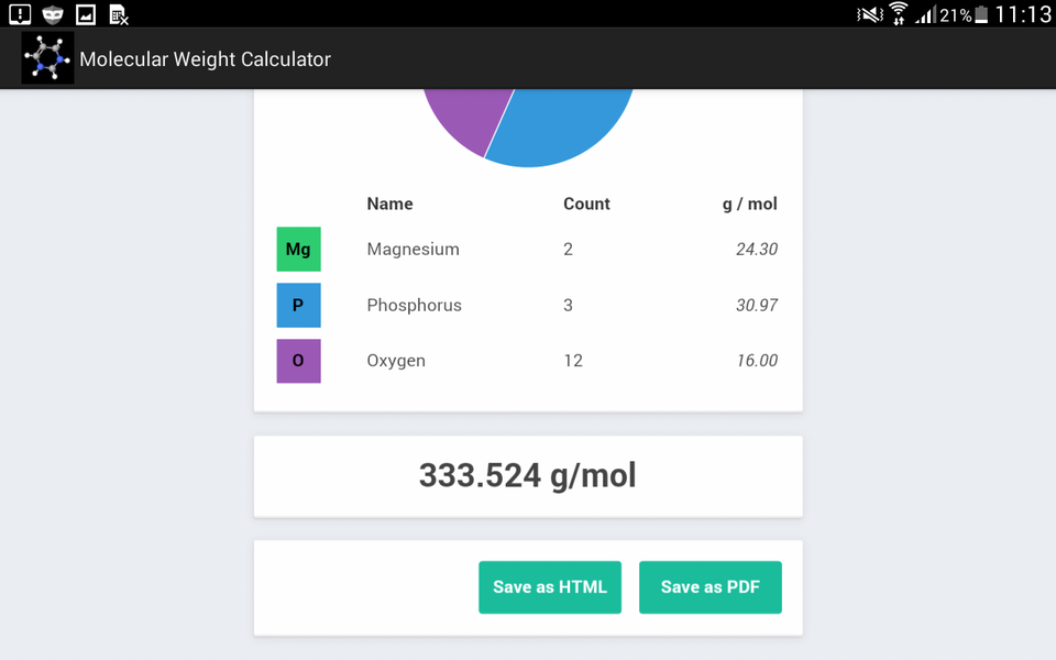 MolMass - Image screenshot of android app