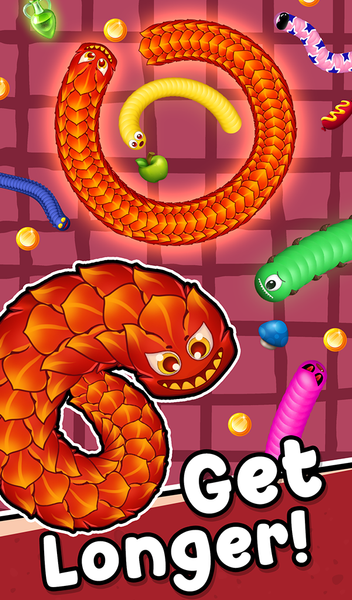 Snake Rainbow Zone - IO Arena - Gameplay image of android game
