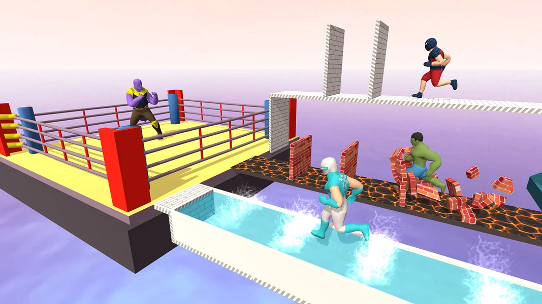 Superhero Bridge Race 3D - Gameplay image of android game