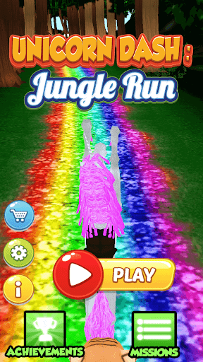 Unicorn Dash Jungle Run 3D - Gameplay image of android game