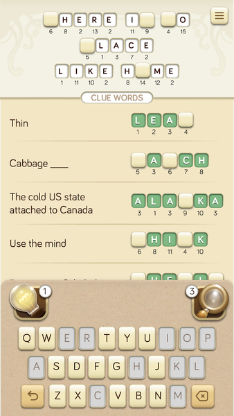 Logicross: Crossword Puzzle - Gameplay image of android game