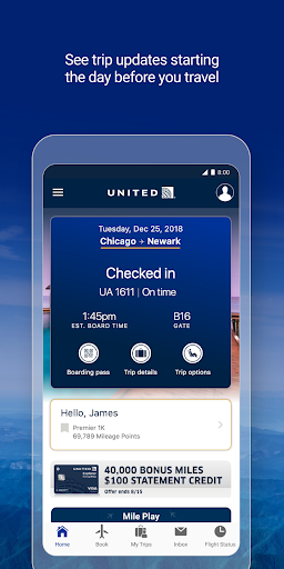 United Airlines - عکس برنامه موبایلی اندروید