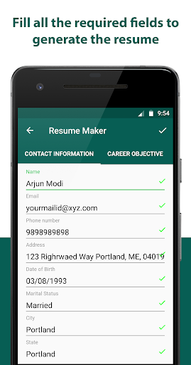Resume Builder - CV Maker - عکس برنامه موبایلی اندروید