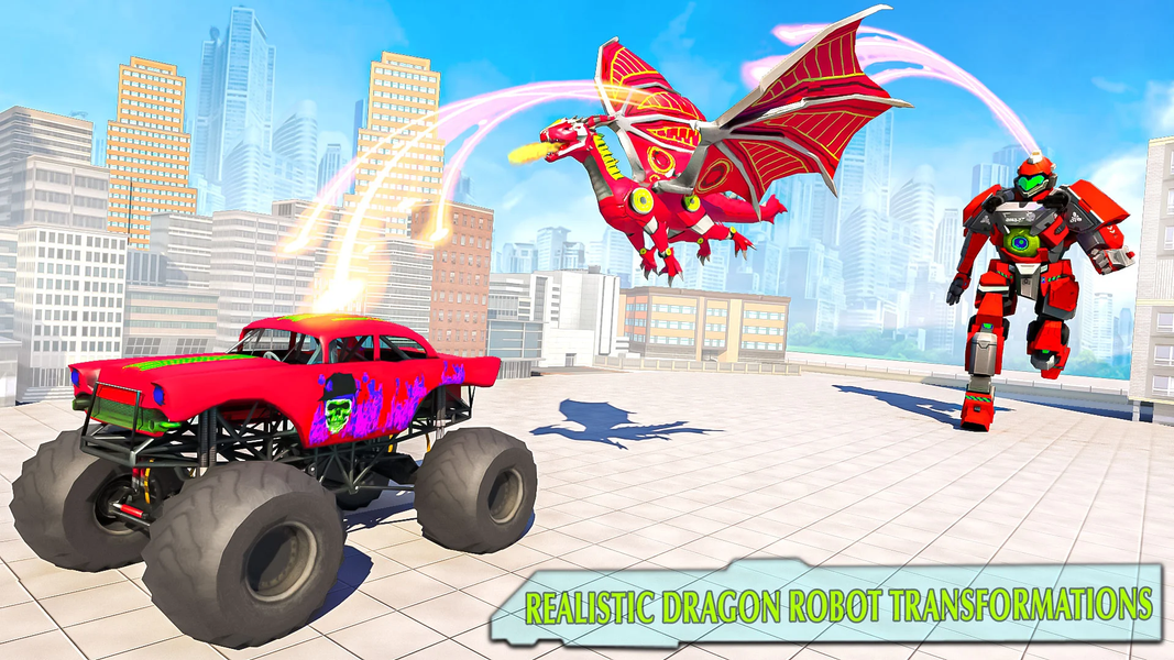 Flying Dragon Robot War Game - Gameplay image of android game