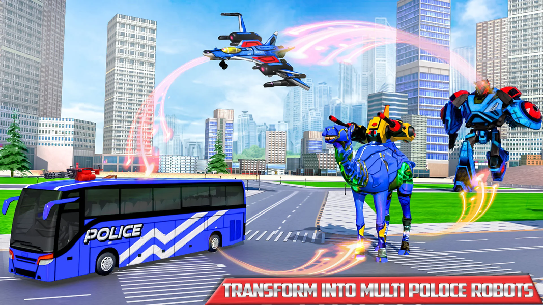 US Police Bus Transmute Robot - Gameplay image of android game