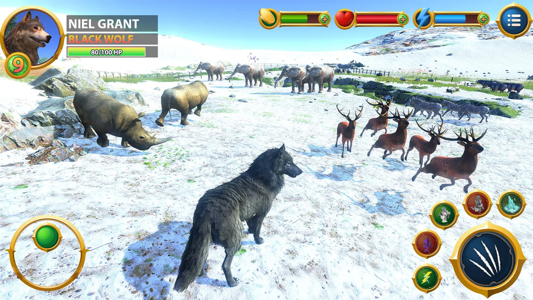 Virtual Arctic Wolf Family Sim - Gameplay image of android game