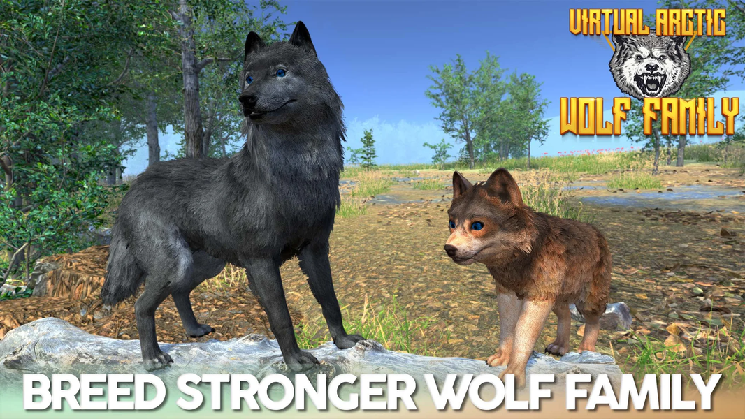 Virtual Arctic Wolf Family Sim - Gameplay image of android game