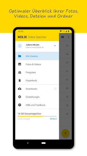 WEB.DE Online-Speicher - عکس برنامه موبایلی اندروید
