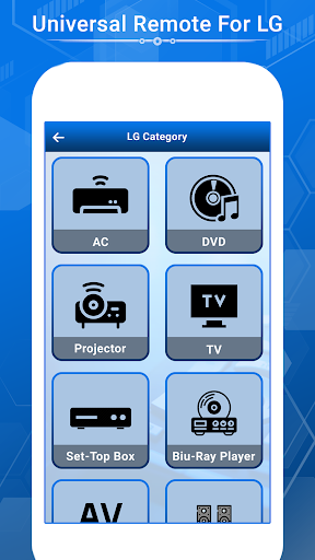 Universal Remote Control for LGTV, Ac, Set Top - Image screenshot of android app