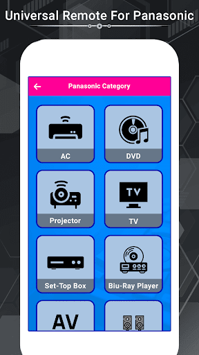 Universal Remote Control for Panasonic - TV, Ac - Image screenshot of android app