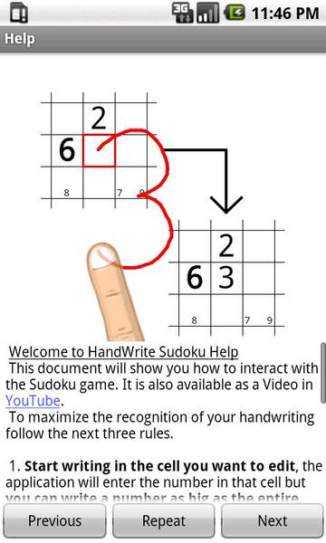 Handwrite Sudoku - Gameplay image of android game