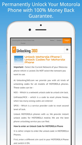 Unlock Motorola Phone - عکس برنامه موبایلی اندروید