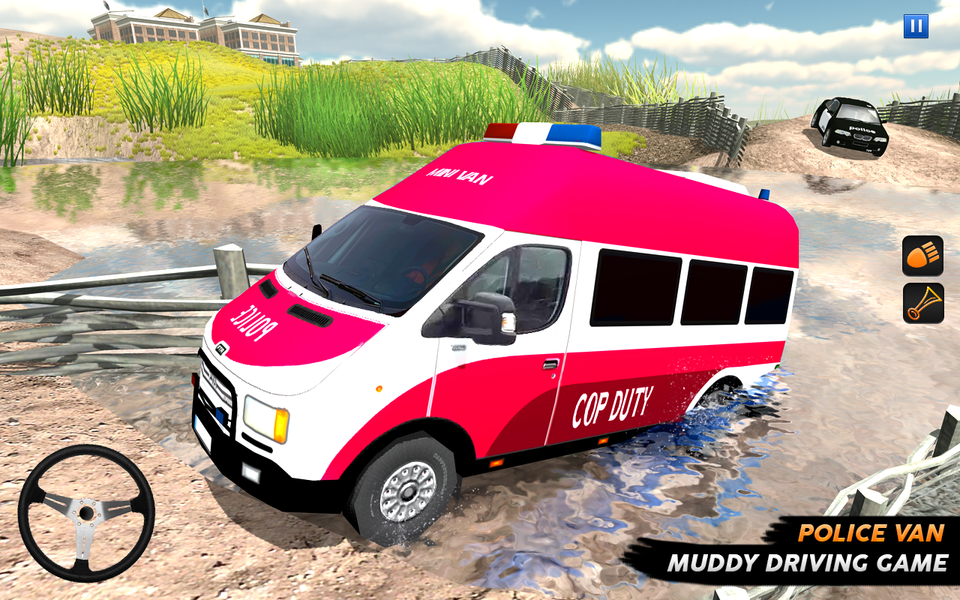 Police Van Driving Car Game 3D - Gameplay image of android game