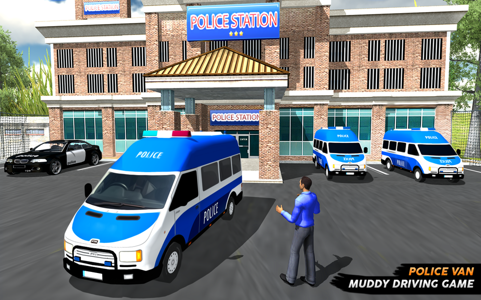 Police Van Driving Car Game 3D - Gameplay image of android game