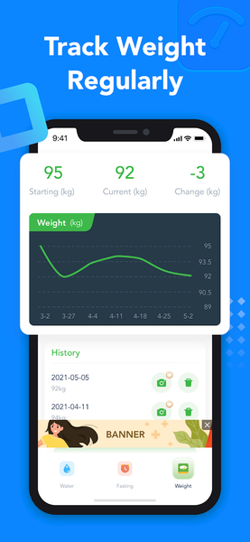 Hydro+, Drink & Fasting Alarms - عکس برنامه موبایلی اندروید