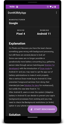 DontKillMyApp: Make apps work - Image screenshot of android app