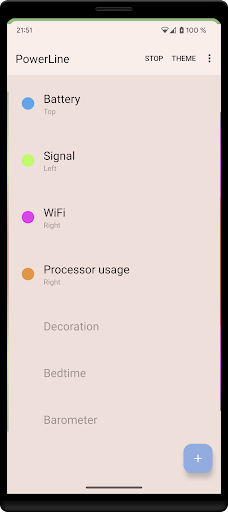 PowerLine: Status bar meters - عکس برنامه موبایلی اندروید