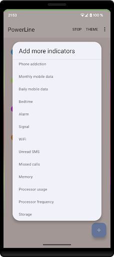PowerLine: Status bar meters - Image screenshot of android app