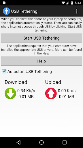 USB Tethering - Image screenshot of android app