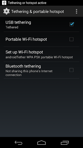 USB Tethering - Image screenshot of android app