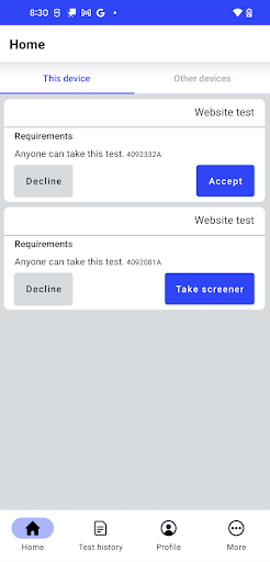 UserTesting - Image screenshot of android app