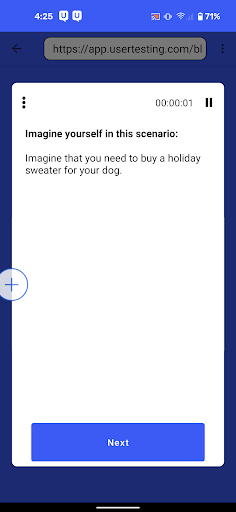 UserTesting - Image screenshot of android app