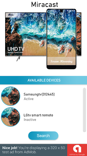 Screen mirroring with tv - Image screenshot of android app