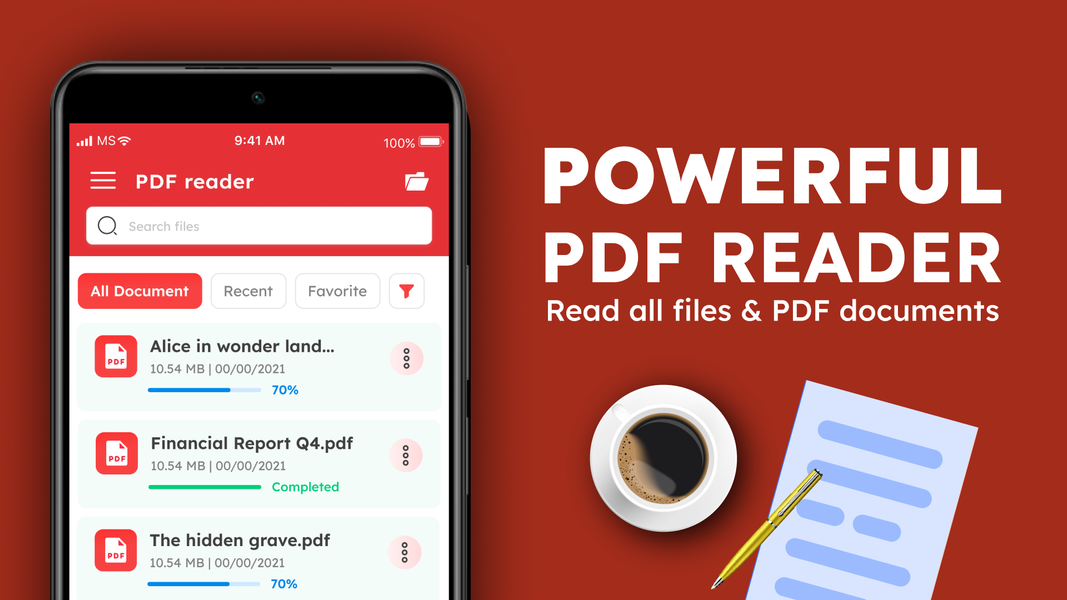 PDF Reader: Read all PDF files - عکس برنامه موبایلی اندروید