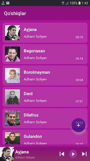 Adham Soliyev qo'shiqlari - Image screenshot of android app