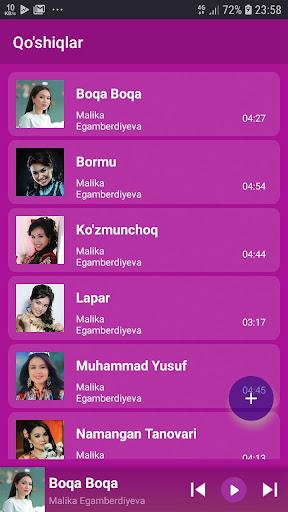 Malika Egamberdiyeva qo'shiqlari - Image screenshot of android app