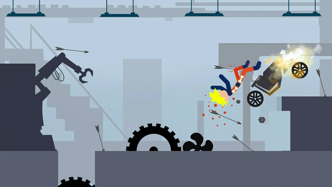 Stick Dismounting: Real Physic - Gameplay image of android game