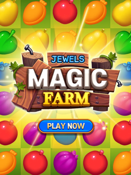 Jewel Magic Farm : Match 3 - Gameplay image of android game