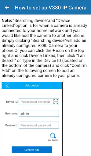 V380 ip camera guide - Image screenshot of android app