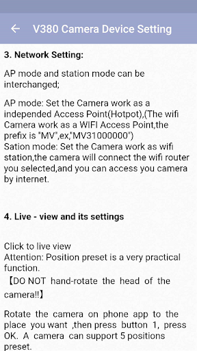 V380 Pro Wi-Fi Camera Guide - Image screenshot of android app