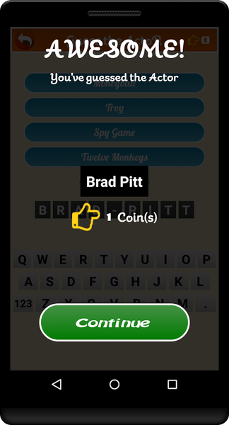Guess the Actors - Gameplay image of android game