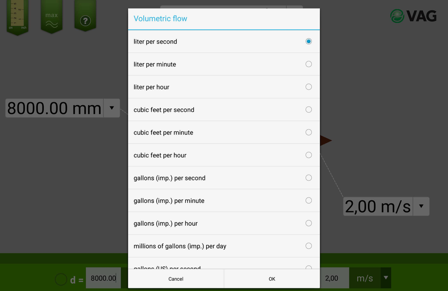 FlowCalculator - Image screenshot of android app
