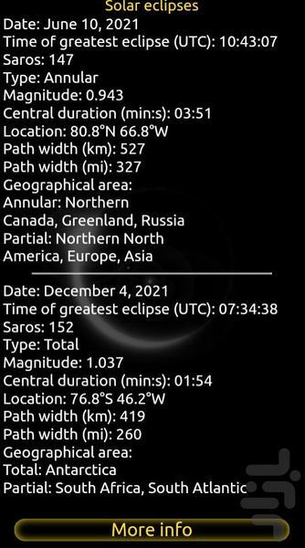 کسوف - عکس برنامه موبایلی اندروید