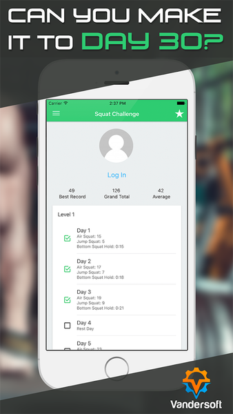 Squat Challenge - Image screenshot of android app