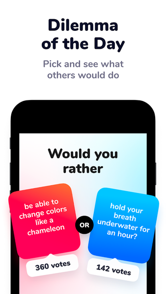 Dilemmaly - Would you rather? - Image screenshot of android app