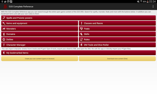 D20 Complete Reference - Image screenshot of android app