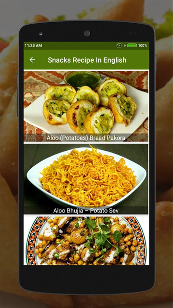 Snacks Recipes in English - Image screenshot of android app