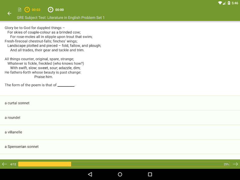 GRE Literature in English Prep - Image screenshot of android app