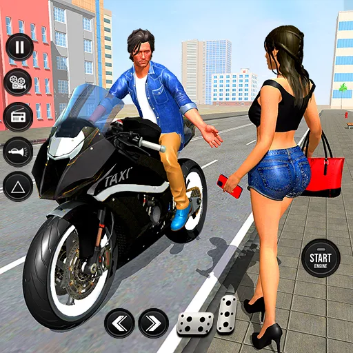 Bike Taxi Driving Simulator 3D - Gameplay image of android game