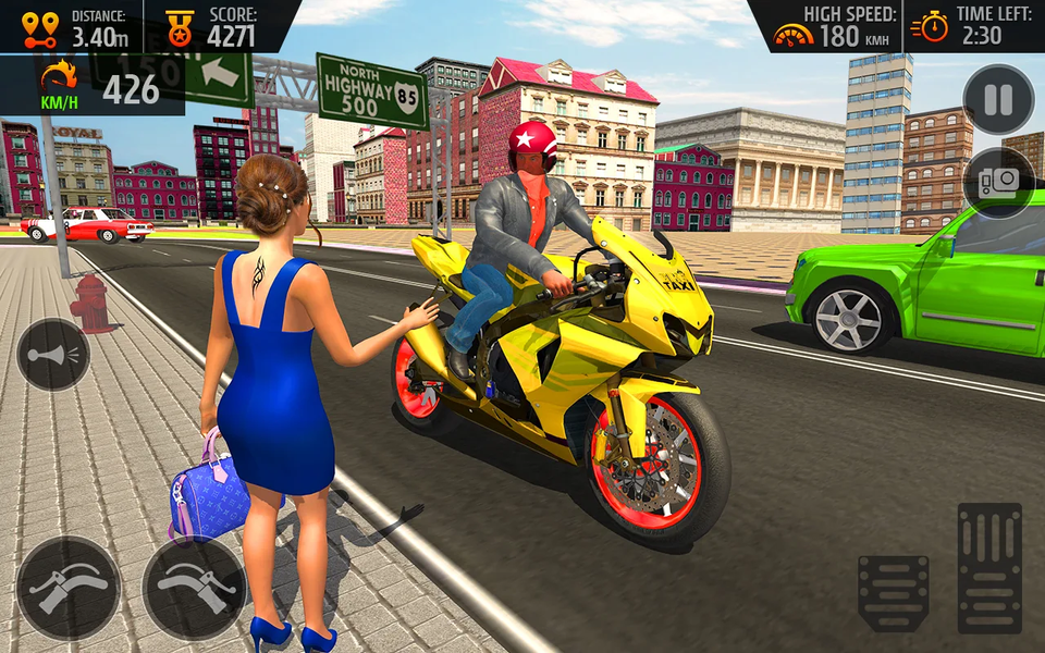 Bike Taxi Driving Simulator 3D - Gameplay image of android game