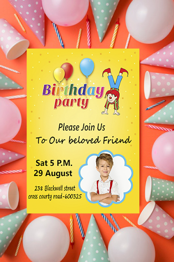 Birthday Invitation With Photo - عکس برنامه موبایلی اندروید