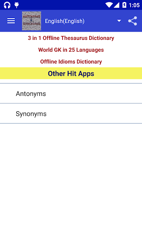 Antonyms & Synonyms Vocabulary - Image screenshot of android app