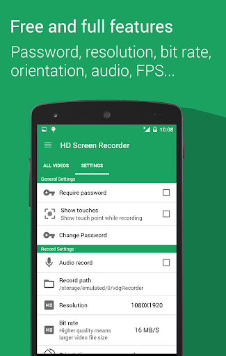 HD Screen Recorder - No Root - عکس برنامه موبایلی اندروید